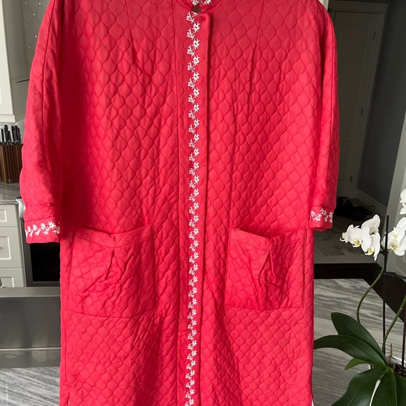 Vintage quilted nylon zip up dressing gown size small - Picture 16 of 17
